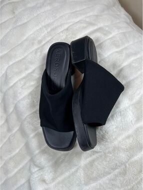 Aerosoles Denise 8.5W Black Slip In Slides Fall Spring Summer Beach NYC Shoes